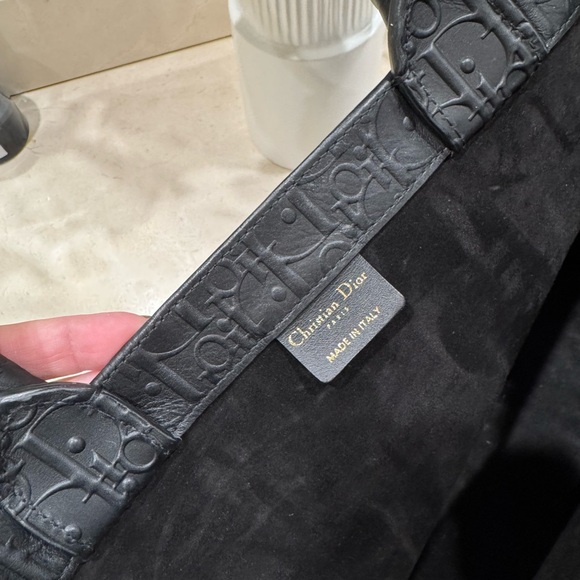 Christian Dior Large Book Tote Black Embossed Leather - Picture 11 of 16